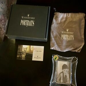 Waterford CRYSTAL PHOTO FRAME Complete/Box/Dust bag and Seahorse sticker